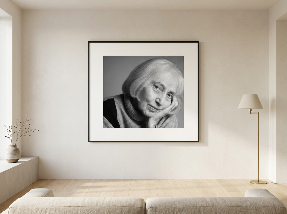 Fine art portré nyomat keretben, falon