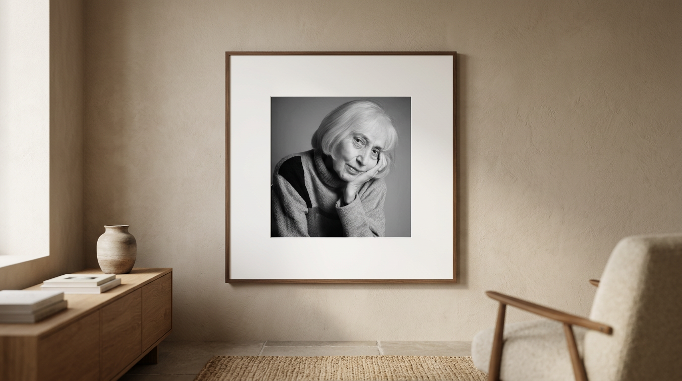Fine art portré nyomat keretben, falon